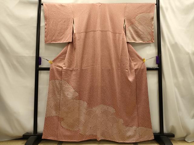 平和屋着物■訪問着　総絞り　霞取青海波　正絹　逸品　AABJ7981sx
