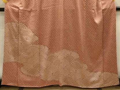 平和屋着物■訪問着　総絞り　霞取青海波　正絹　逸品　AABJ7981sx