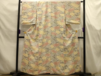 平和屋着物■上質な小紋　流水菊文　正絹　逸品　AABJ7982sx