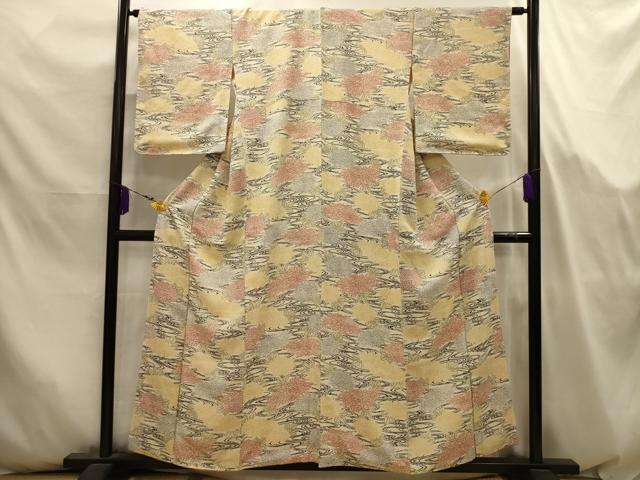 平和屋着物■上質な小紋　流水菊文　正絹　逸品　AABJ7982sx