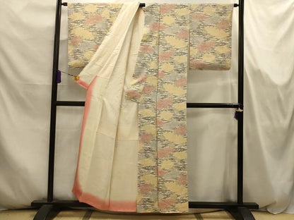 平和屋着物■上質な小紋　流水菊文　正絹　逸品　AABJ7982sx