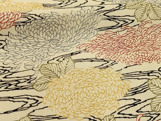 平和屋着物■上質な小紋　流水菊文　正絹　逸品　AABJ7982sx