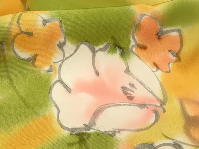 平和屋着物■上質な小紋　手描き　舞花文　暈し染め　正絹　逸品　AABJ7983sx