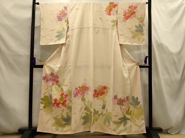 平和屋着物■訪問着　草花文　正絹　逸品　AABJ7984sx