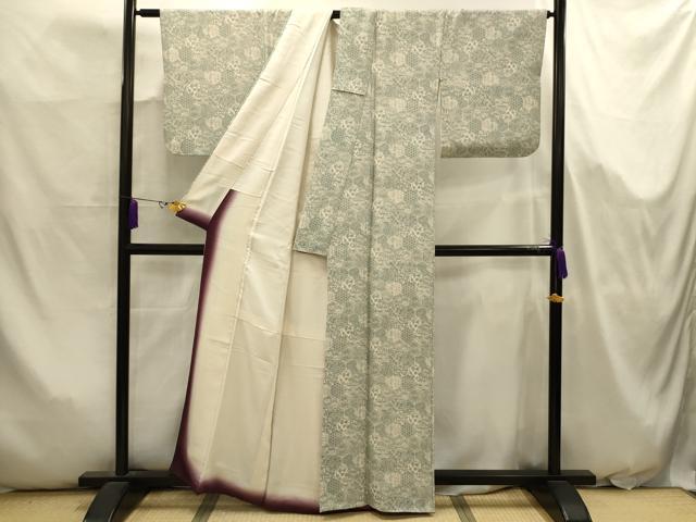 平和屋着物■上質な小紋　亀甲風景文　正絹　逸品　AABJ7989sx