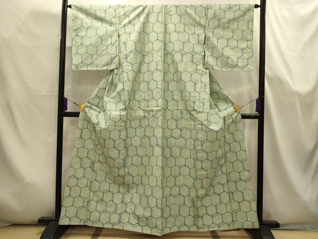 平和屋着物■上質な紬　亀甲文　正絹　逸品　AABJ7994sx