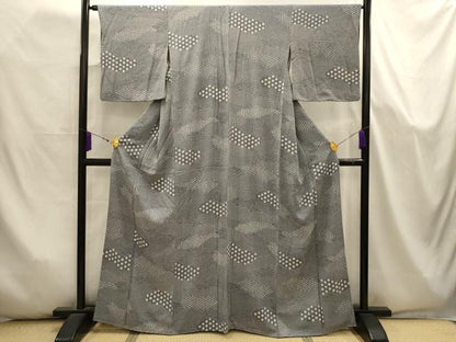平和屋着物■上質な小紋　絞り　雲取吉祥文　正絹　逸品　AABJ7999sx