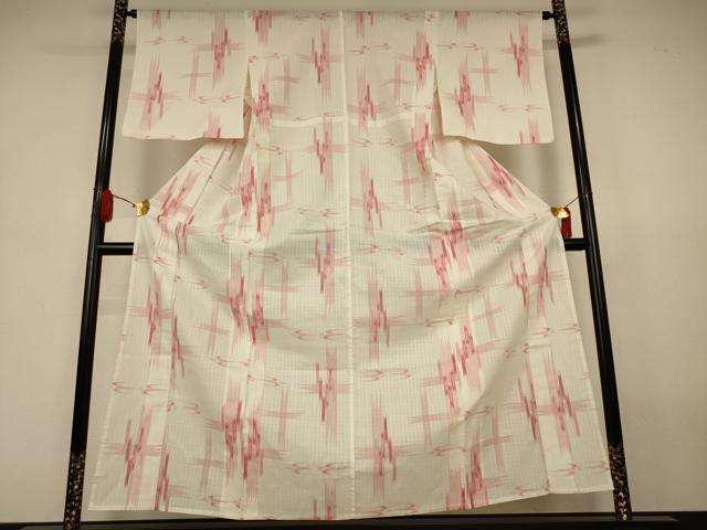 平和屋着物＊夏物 小紋 浴衣兼用 琉球絣文様 AABJ8006jd