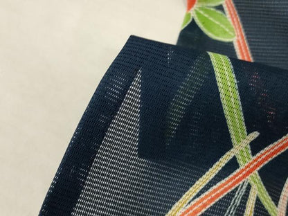 平和屋着物＊夏物　小紋　絽　草花文　洗える着物　未使用　AABJ8012jd