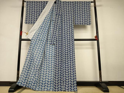 平和屋着物＊夏物　小紋　絽　飛鳥文　洗える着物　AABJ8015jd