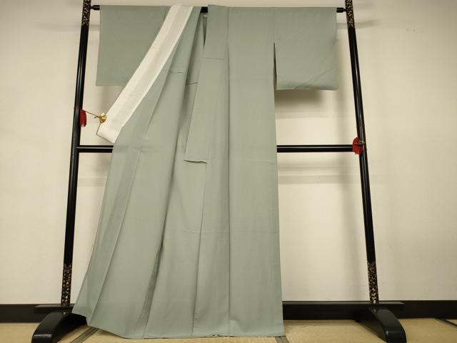 平和屋着物＊夏物　色無地　絽　柳鼠色　正絹　逸品　AABJ8017jd