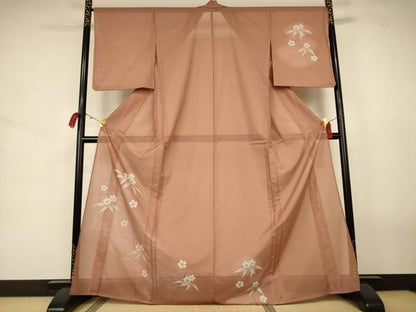 平和屋着物＊夏物　訪問着　絽　流水花文　洗える着物　AABJ8024jd