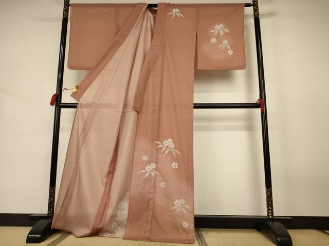 平和屋着物＊夏物　訪問着　絽　流水花文　洗える着物　AABJ8024jd