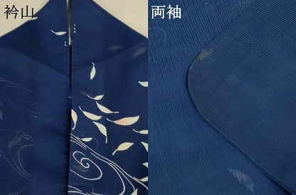 平和屋着物＊夏物 小紋 絽 舞葉文 洗える着物 AABJ8028jd