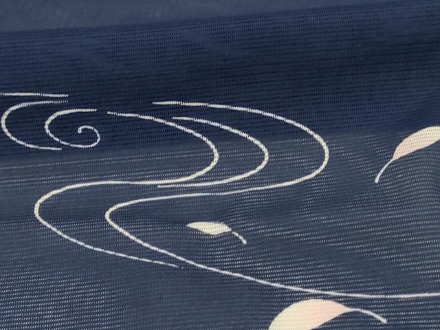 平和屋着物＊夏物 小紋 絽 舞葉文 洗える着物 AABJ8028jd