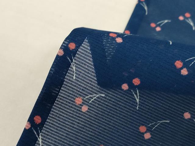 平和屋着物＊夏物 小紋 絽 さくらんぼ 洗える着物 AABJ8029jd