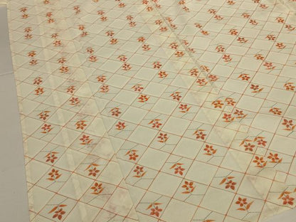 平和屋着物＊夏物 小紋 絽 花菱文 ロング丈 洗える着物 AABJ8031jd