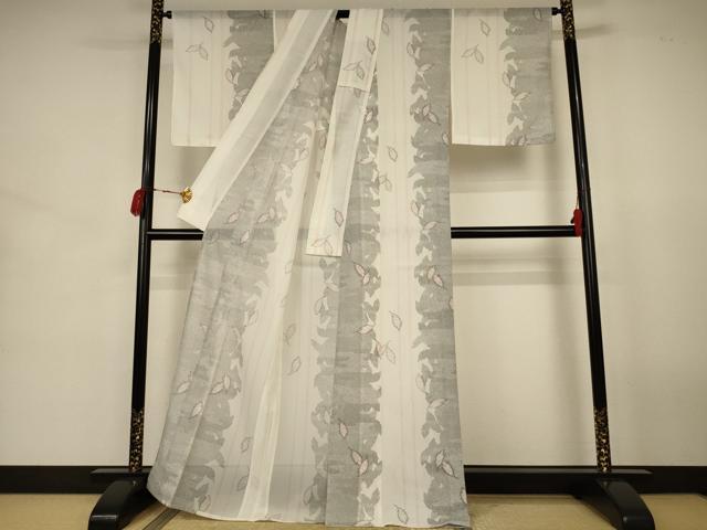 平和屋着物＊夏物 小紋 絽 舞葉間道 洗える着物 AABJ8039jd