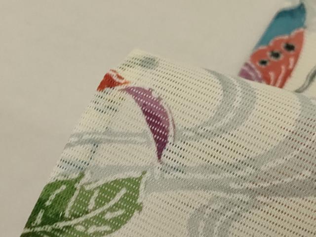 平和屋着物＊夏物 小紋 絽 舞蝶花鳥文 洗える着物 AABJ8040jd