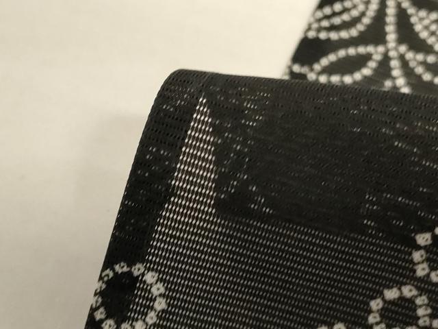 平和屋着物＊夏物 小紋 絽 草花文 黒地 洗える着物 AABJ8042jd