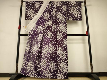 平和屋着物＊夏物　小紋　絽　舞花文　洗える着物　AABJ8044jd
