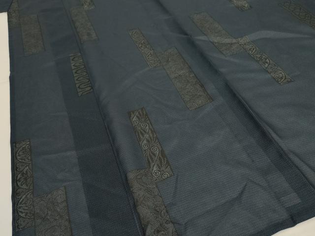 平和屋着物＊夏物　小紋　紗　短冊洋花文　洗える着物　AABJ8045jd