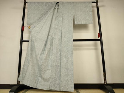 平和屋着物＊夏物　小紋　紗　幾何学文様　洗える着物　AABJ8046jd