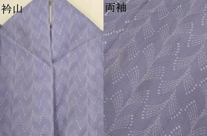 平和屋着物＊夏物　小紋　絽　枝葉文　洗える着物　AABJ8047jd
