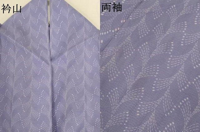 平和屋着物＊夏物　小紋　絽　枝葉文　洗える着物　AABJ8047jd