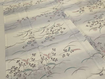 平和屋着物＊夏物　小紋　絽　横段萩文　暈し染め　洗える着物　AABJ8053jd