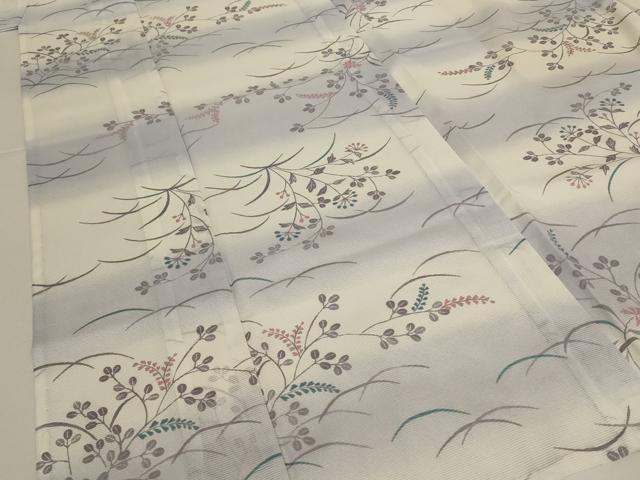 平和屋着物＊夏物　小紋　絽　横段萩文　暈し染め　洗える着物　AABJ8053jd