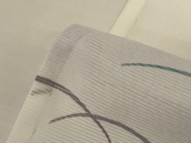 平和屋着物＊夏物　小紋　絽　横段萩文　暈し染め　洗える着物　AABJ8053jd