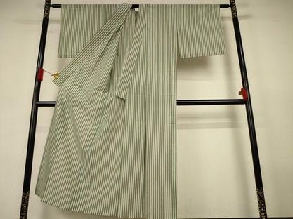 平和屋着物＊夏物　小紋　紗　縞　洗える着物　AABJ8054jd