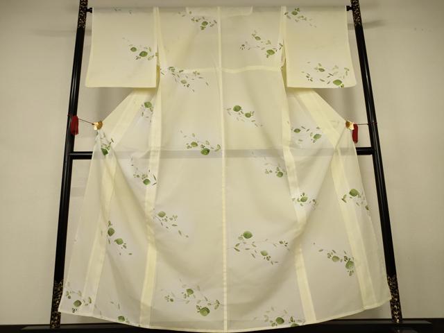 平和屋着物＊夏物　小紋　絽　枝葉文　暈し染め　洗える着物　AABJ8055jd