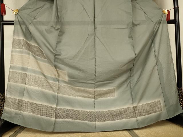 平和屋着物＊夏物　訪問着　紗　鹿の子横段文　仮絵羽　正絹　逸品　未使用　AABJ8059jd