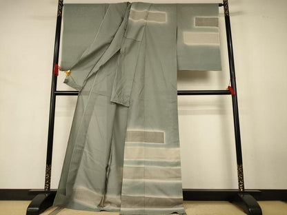 平和屋着物＊夏物　訪問着　紗　鹿の子横段文　仮絵羽　正絹　逸品　未使用　AABJ8059jd
