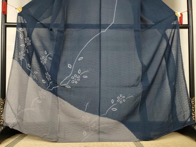 平和屋着物＊夏物　訪問着　紗紬　絞り　枝花文　仮絵羽　正絹　逸品　未使用　AABJ8061jd