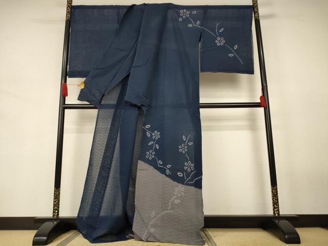 平和屋着物＊夏物　訪問着　紗紬　絞り　枝花文　仮絵羽　正絹　逸品　未使用　AABJ8061jd