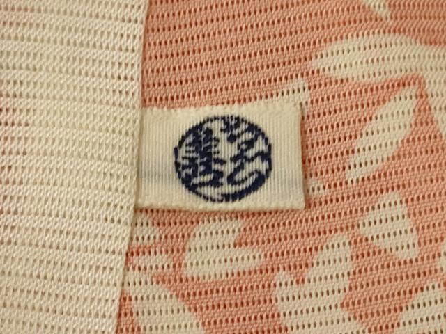 平和屋着物＊夏物　小紋　絽　型染め　草花文　ゑり善扱い　正絹　逸品　AABJ8062jd