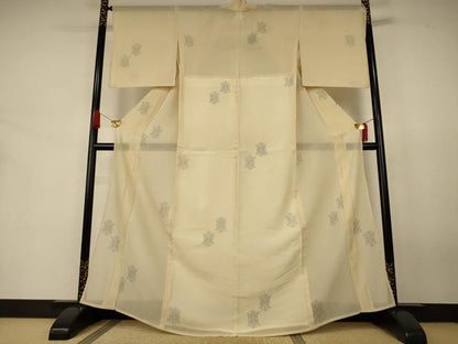 平和屋着物＊夏物　紗紬　幾何学文様　正絹　逸品　AABJ8069jd