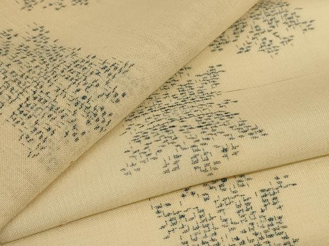 平和屋着物＊夏物　紗紬　幾何学文様　正絹　逸品　AABJ8069jd