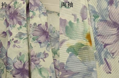 平和屋着物＊夏物　小紋　絽　草花文　洗える着物　AABJ8071jd