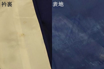 平和屋着物＊夏物　色無地　亀甲笹紋紗　藍鉄色　正絹　逸品　AABJ8078jd