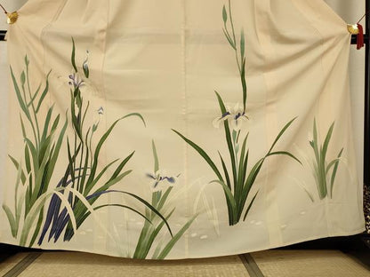 平和屋着物＊夏物　訪問着　絽　草花文　銀彩　正絹　逸品　AABJ8079jd