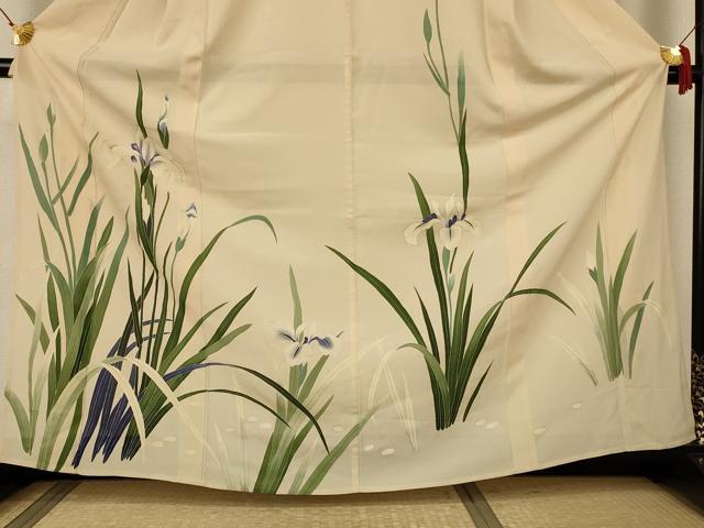 平和屋着物＊夏物　訪問着　絽　草花文　銀彩　正絹　逸品　AABJ8079jd