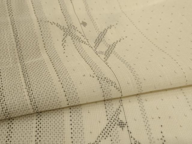 平和屋着物＊夏物　紗紬　枝葉間道　正絹　逸品　AABJ8083jd