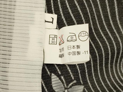 平和屋着物＊夏物　小紋　絽　舞蝶文　黒地　洗える着物　AABJ8086jd