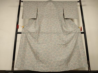 平和屋着物＊夏物　小紋　絽　花尽くし　正絹　逸品　AABJ8089jd