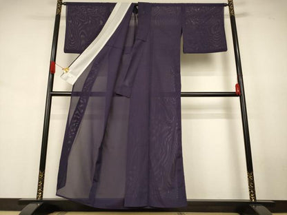 平和屋着物＊夏物　洗える最高級着物　＜英＞はなぶさ謹製　色無地　絽　黒紅色　洗える着物　AABJ8091jd