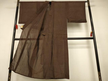 平和屋着物＊夏物　男性　小千谷ちぢみ　色無地　憲法色　麻　逸品　AABJ8093jd